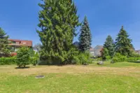 Grünfläche innerhalb der Überbauung. Platz zum Spielen und Verweilen