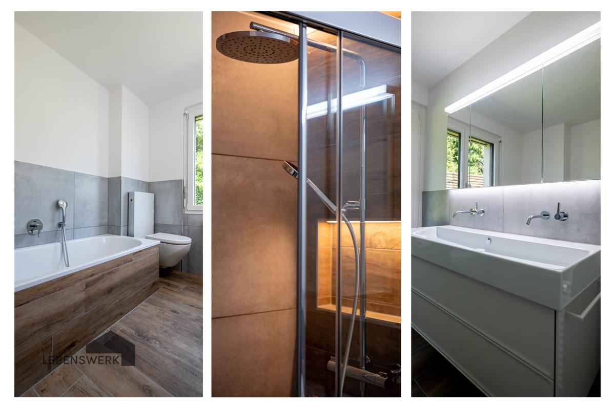 Badezimmer mit vielseitigen Lichtmöglichkeiten