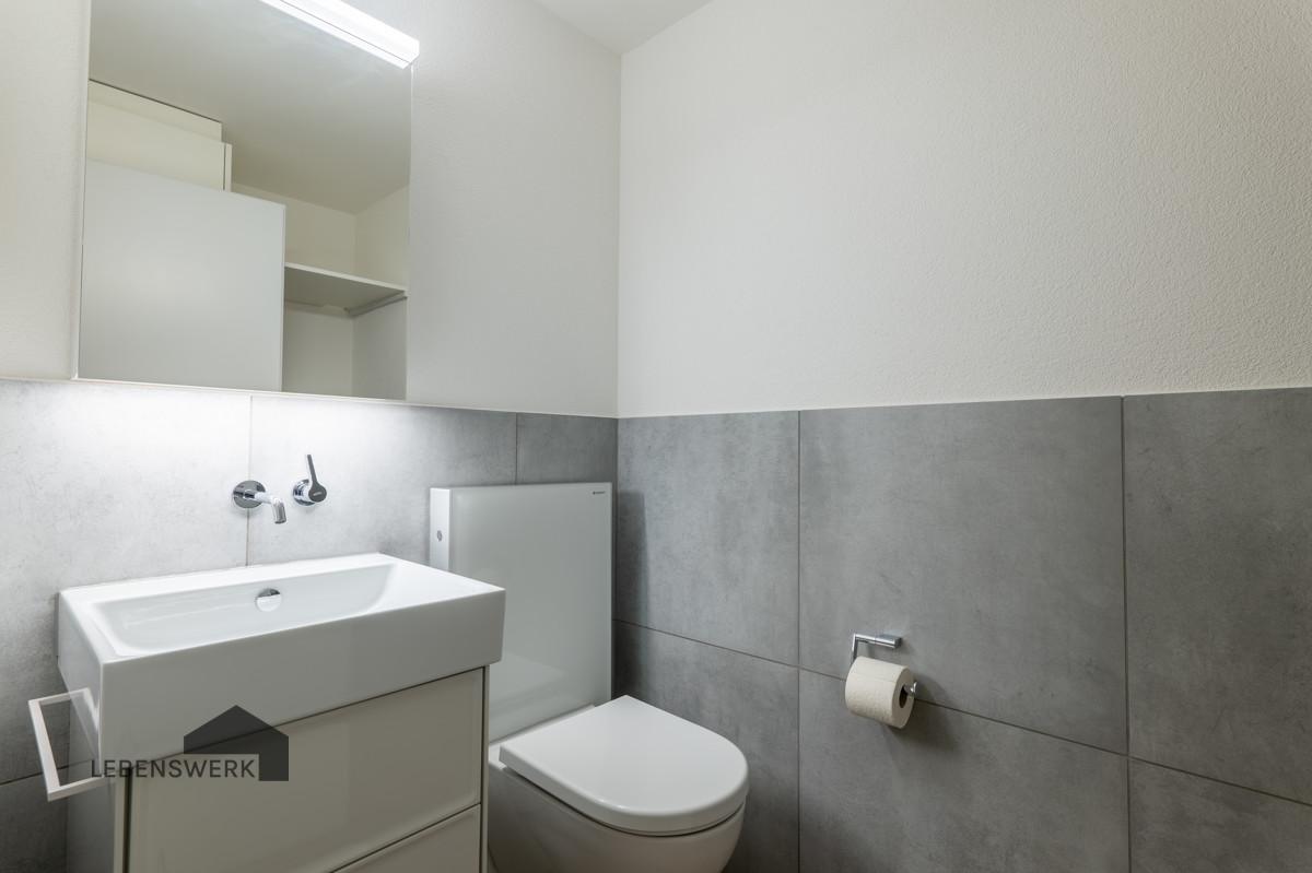 Frisch renoviertes Gäste WC mit Waschturm