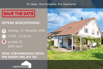 Offene Besichtigung: Einfamilienhaus mit Einliegerwohnung in Uttwil, Bezirk Arbon TG, 9320 Arbon, Einfamilienhaus