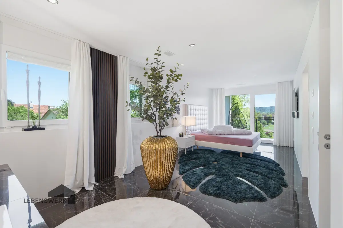 Schlafzimmer mit Südausrichtung