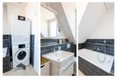 Badezimmer mit Badewanne, Fenster und Waschturm - RESERVIERT: Stilvoll wohnen im steuergünstigen Dinhard