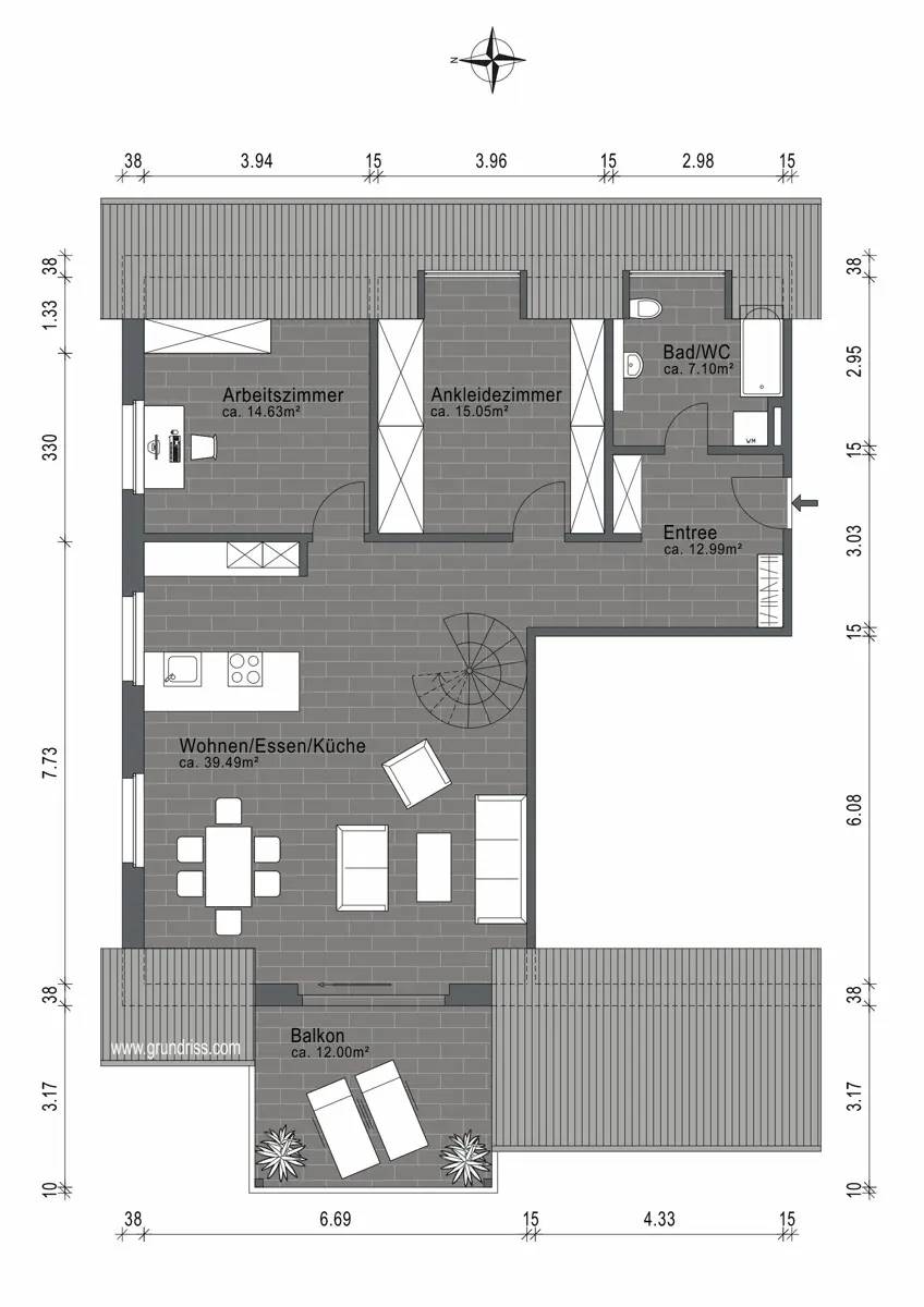 Grundriss 3. Obergeschoss