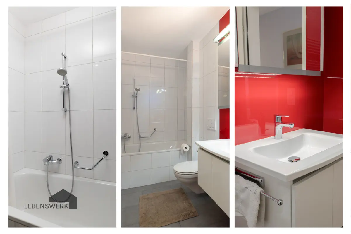 Badezimmer mit gemütlicher Badewanne