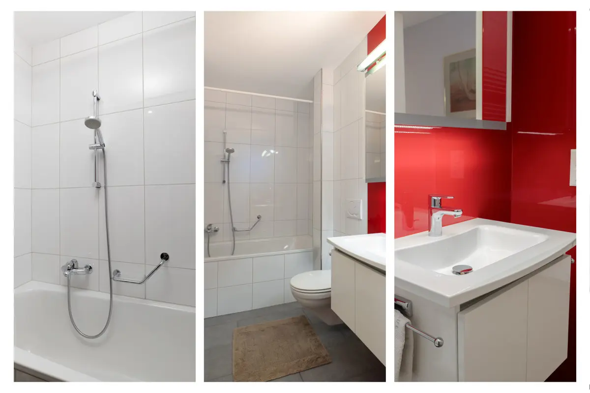 Badezimmer mit gemütlicher Badewanne