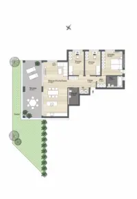 Grundriss Gartenwohnung
